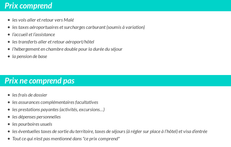 Conditions tarifaires