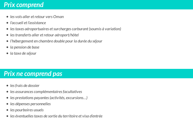 Conditions tarifaires
