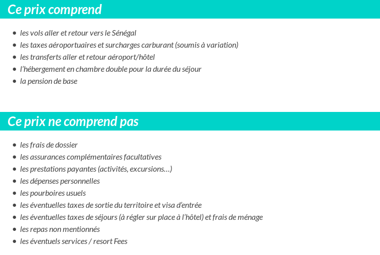 Conditions tarifaires