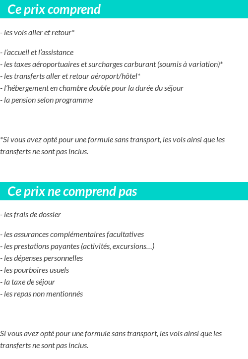Conditions tarifaires