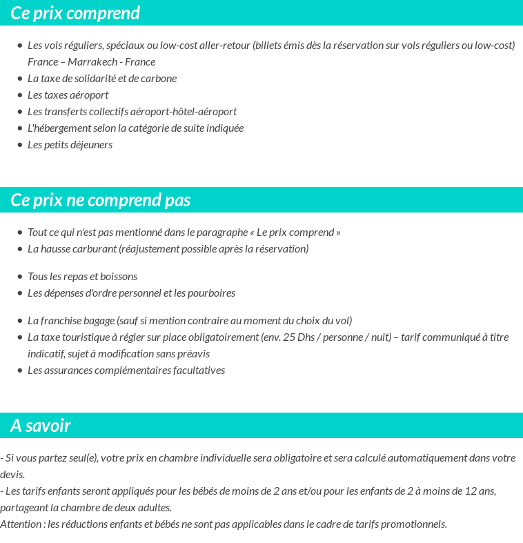 Conditions tarifaires