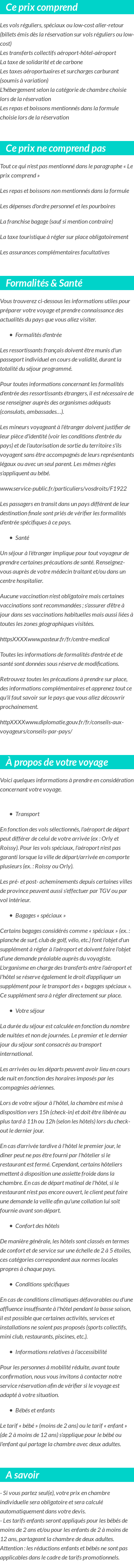Conditions tarifaires