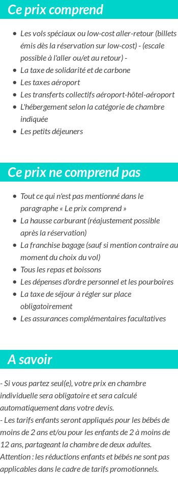 Conditions tarifaires