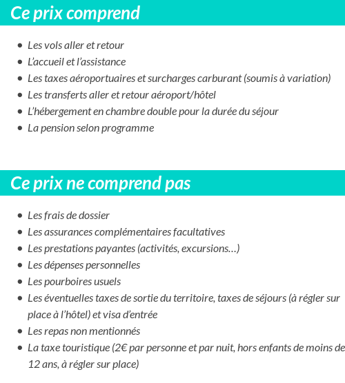 Conditions tarifaires