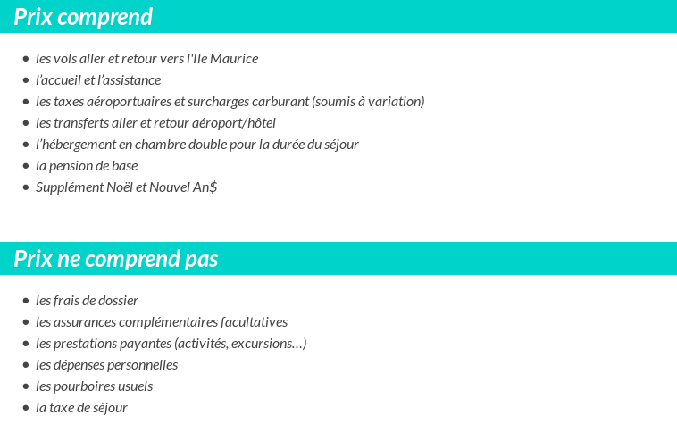 Conditions tarifaires