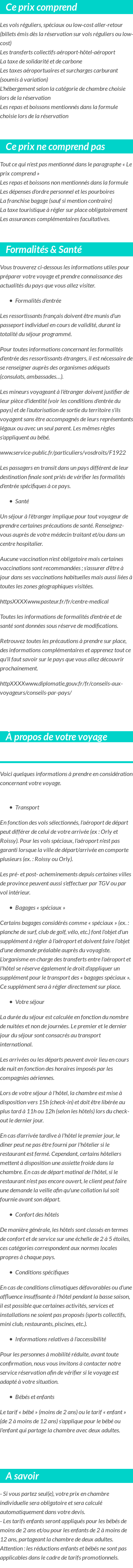 Conditions tarifaires