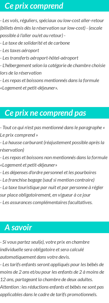 Conditions tarifaires