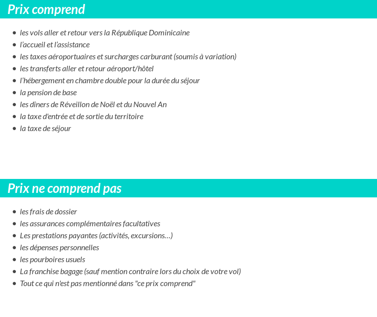 Conditions tarifaires