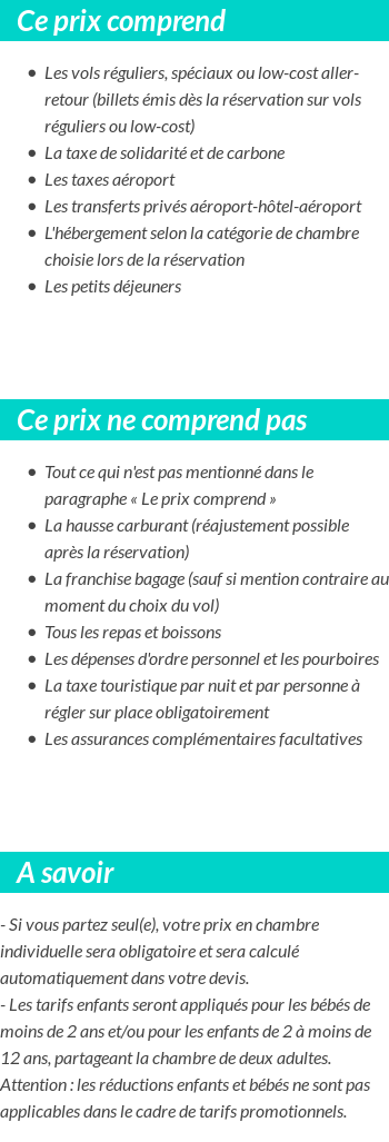 Conditions tarifaires