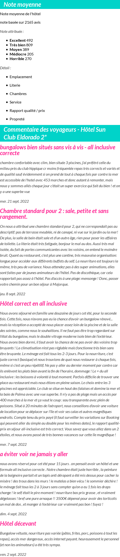 Avis clients