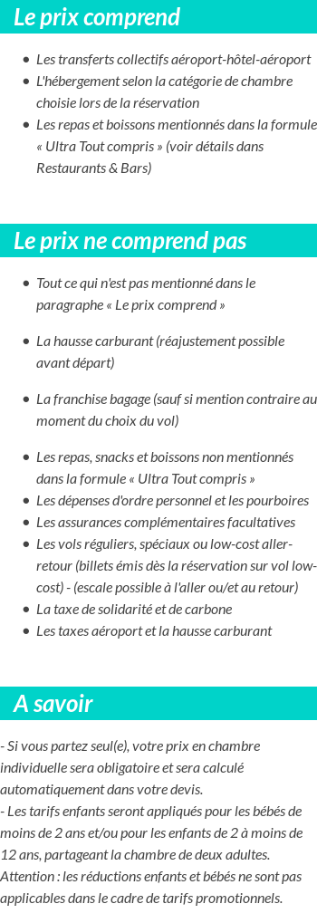Conditions tarifaires