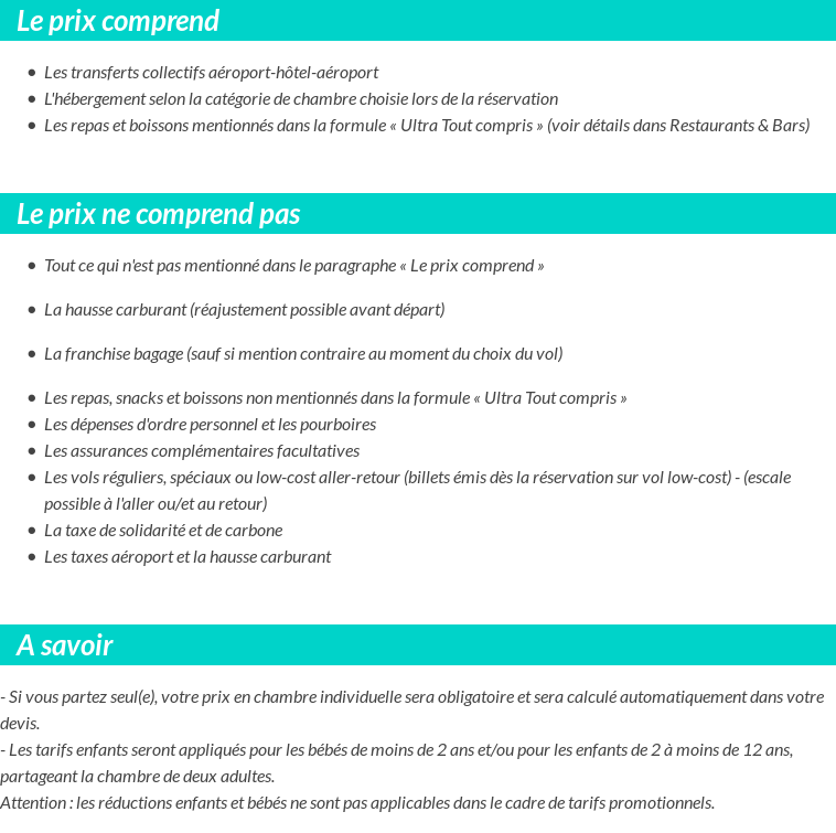 Conditions tarifaires