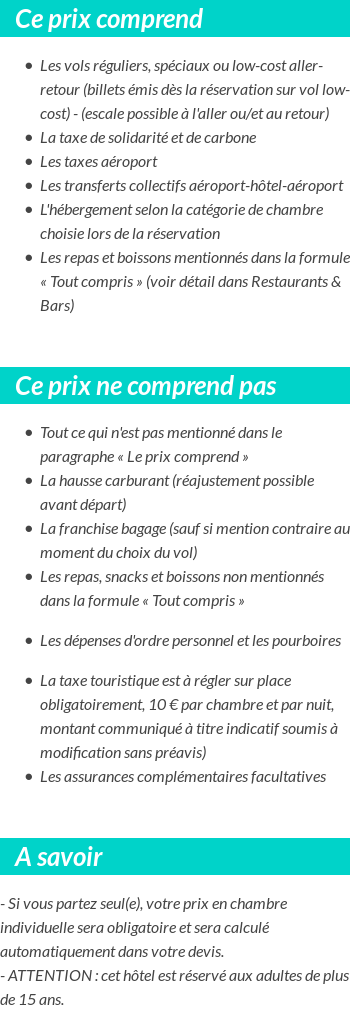 Conditions tarifaires