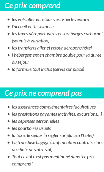 Conditions tarifaires