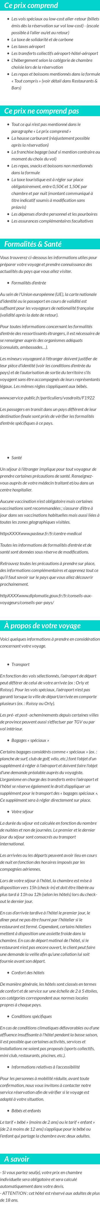 Conditions tarifaires