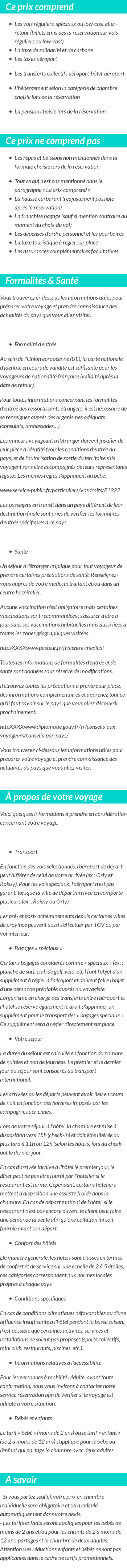 Conditions tarifaires
