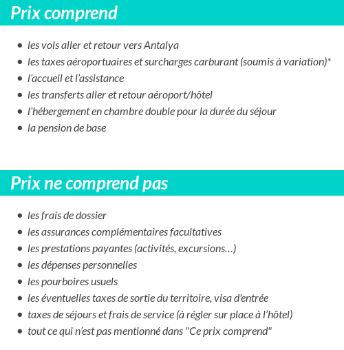 Conditions tarifaires