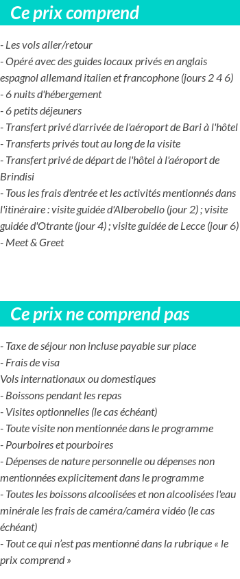 Conditions tarifaires