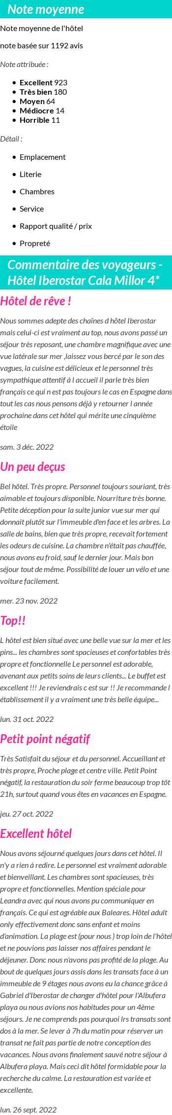 Avis clients