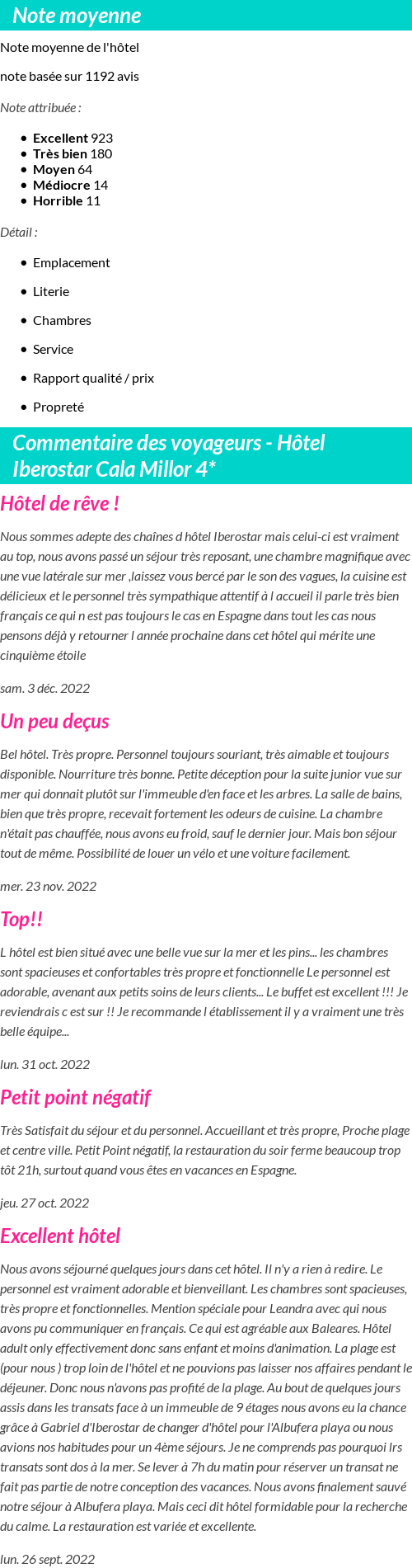 Avis clients