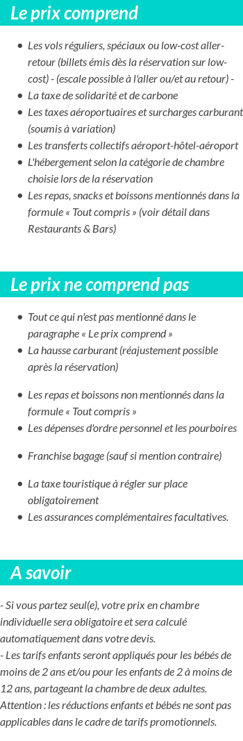 Conditions tarifaires