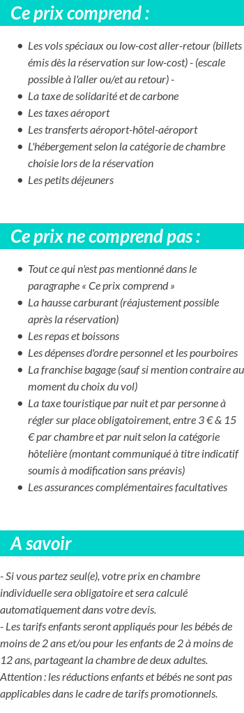 Conditions tarifaires