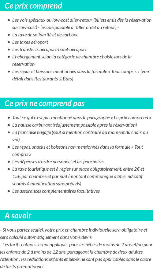 Conditions tarifaires