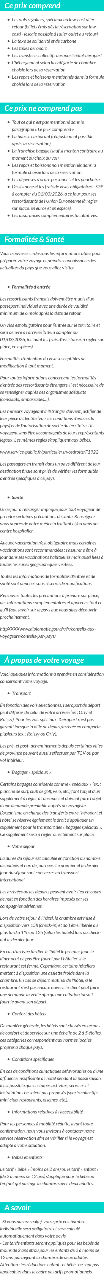 Conditions tarifaires