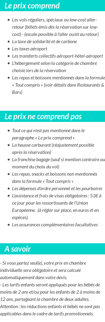 Conditions tarifaires