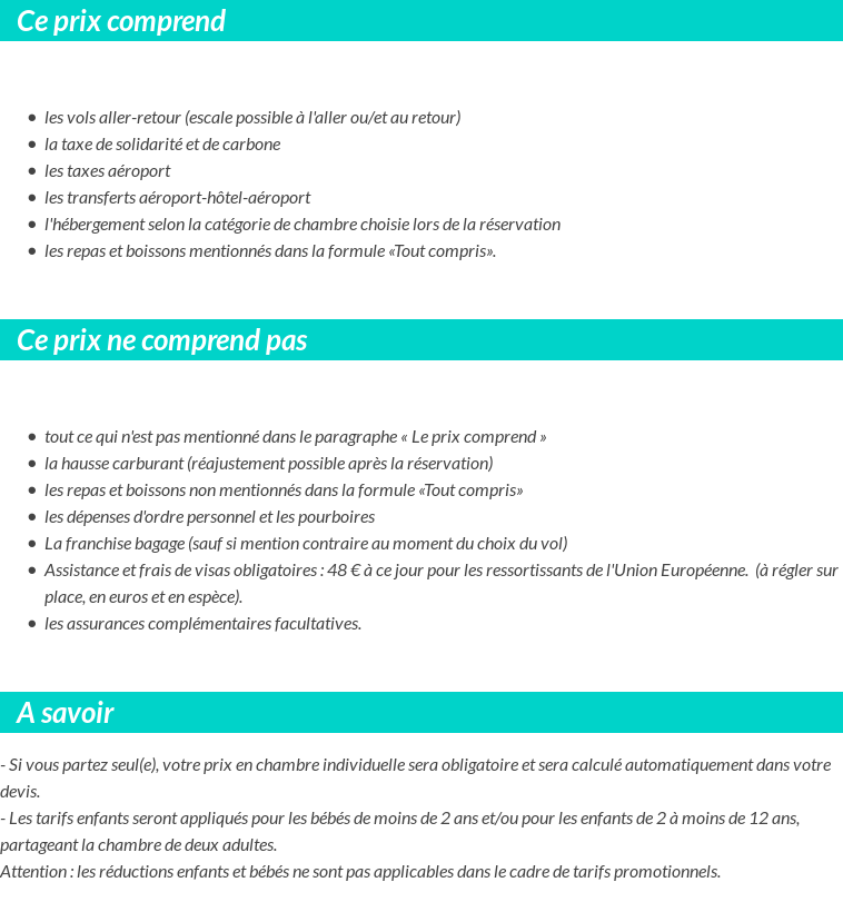 Conditions tarifaires
