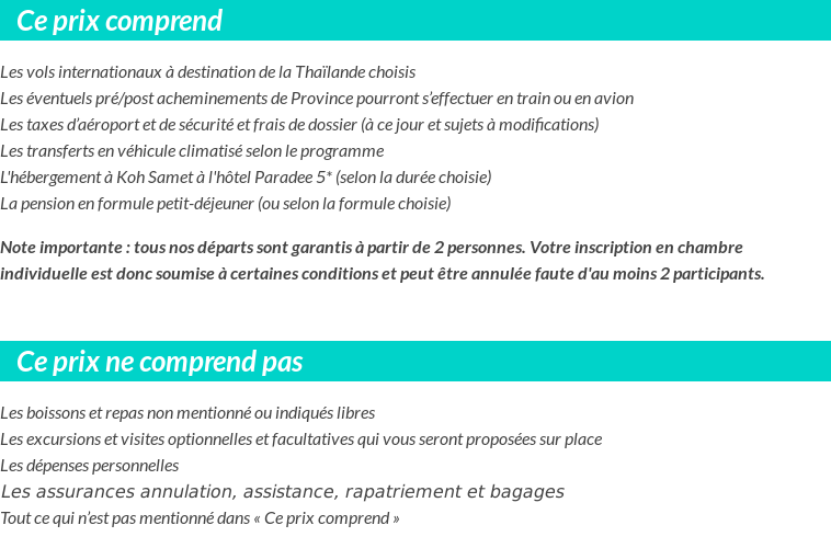 Conditions tarifaires