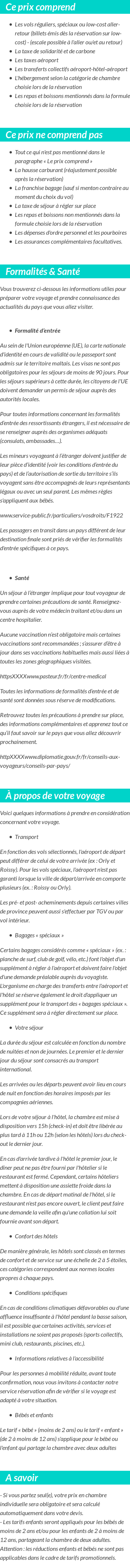 Conditions tarifaires