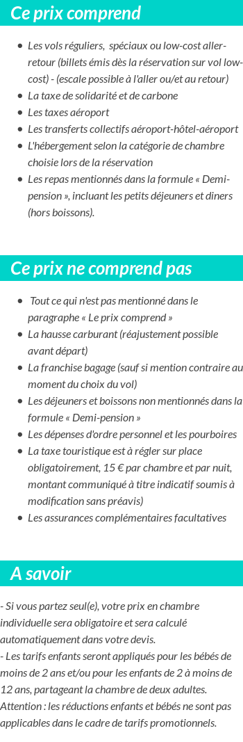 Conditions tarifaires