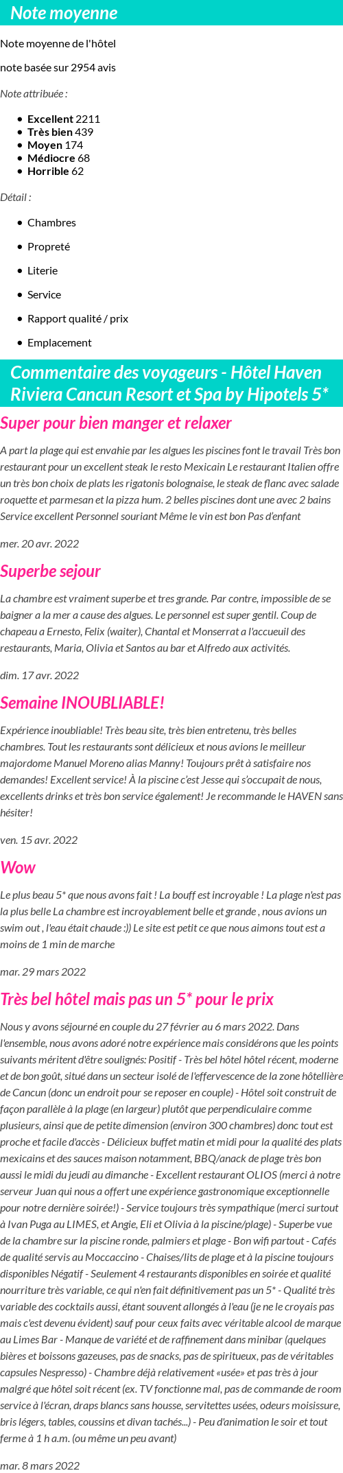 Avis clients