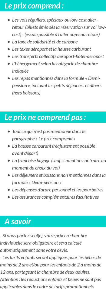 Conditions tarifaires