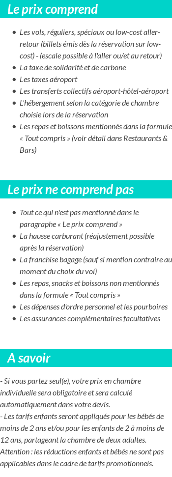Conditions tarifaires