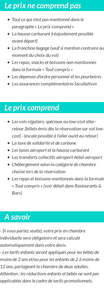 Conditions tarifaires