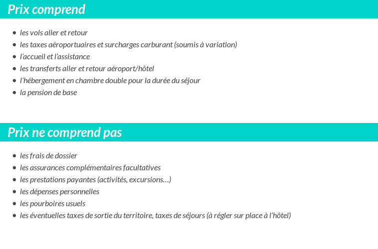 Conditions tarifaires