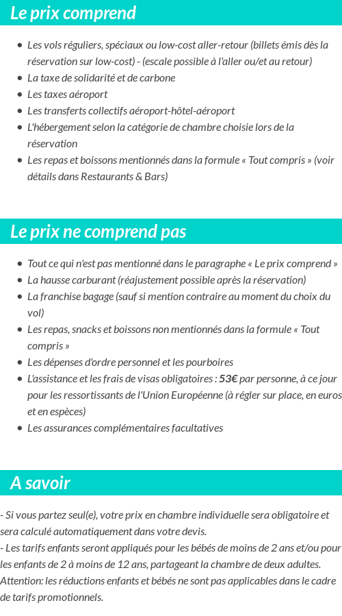 Conditions tarifaires