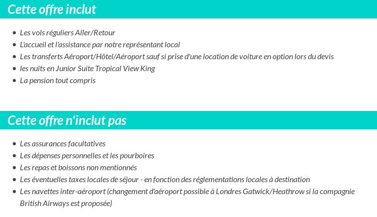 Conditions tarifaires