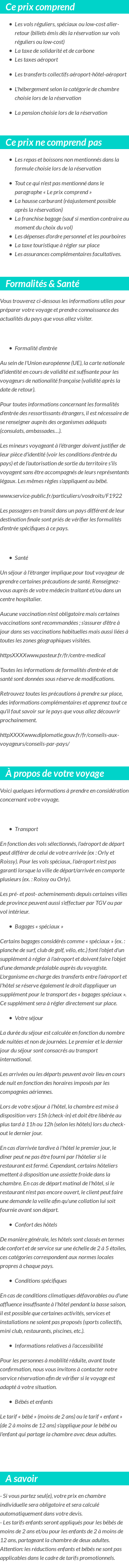 Conditions tarifaires
