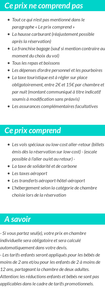 Conditions tarifaires