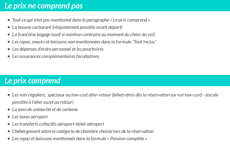 Conditions tarifaires
