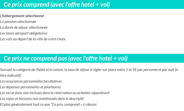 Conditions tarifaires