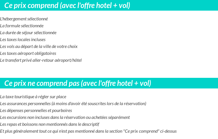 Conditions tarifaires