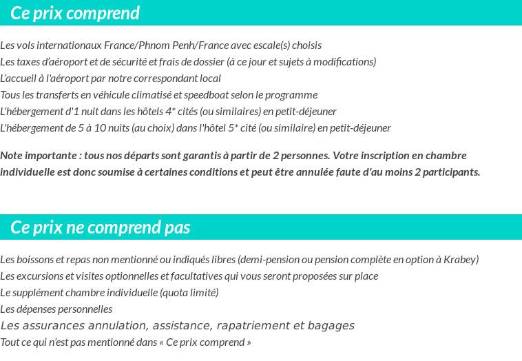 Conditions tarifaires