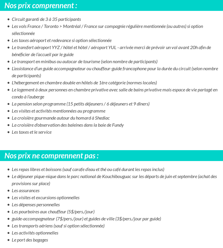 Conditions tarifaires