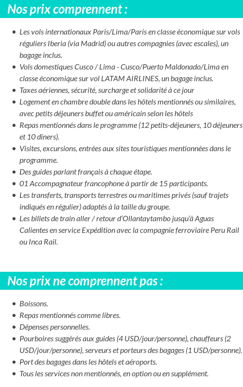 Conditions tarifaires
