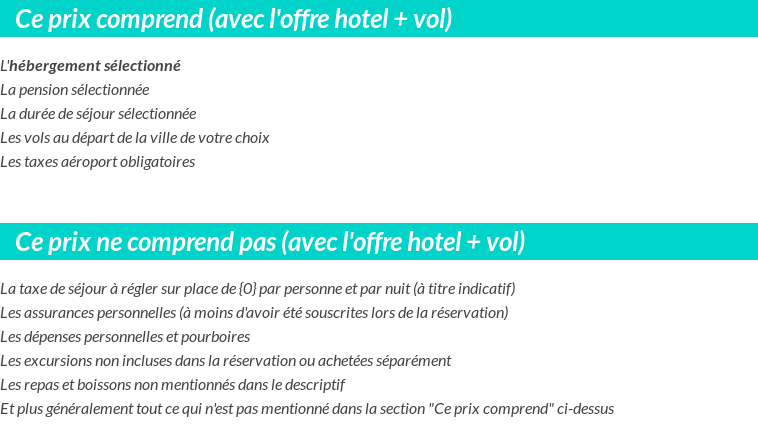 Conditions tarifaires