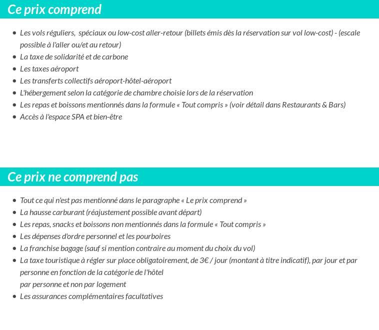 Conditions tarifaires